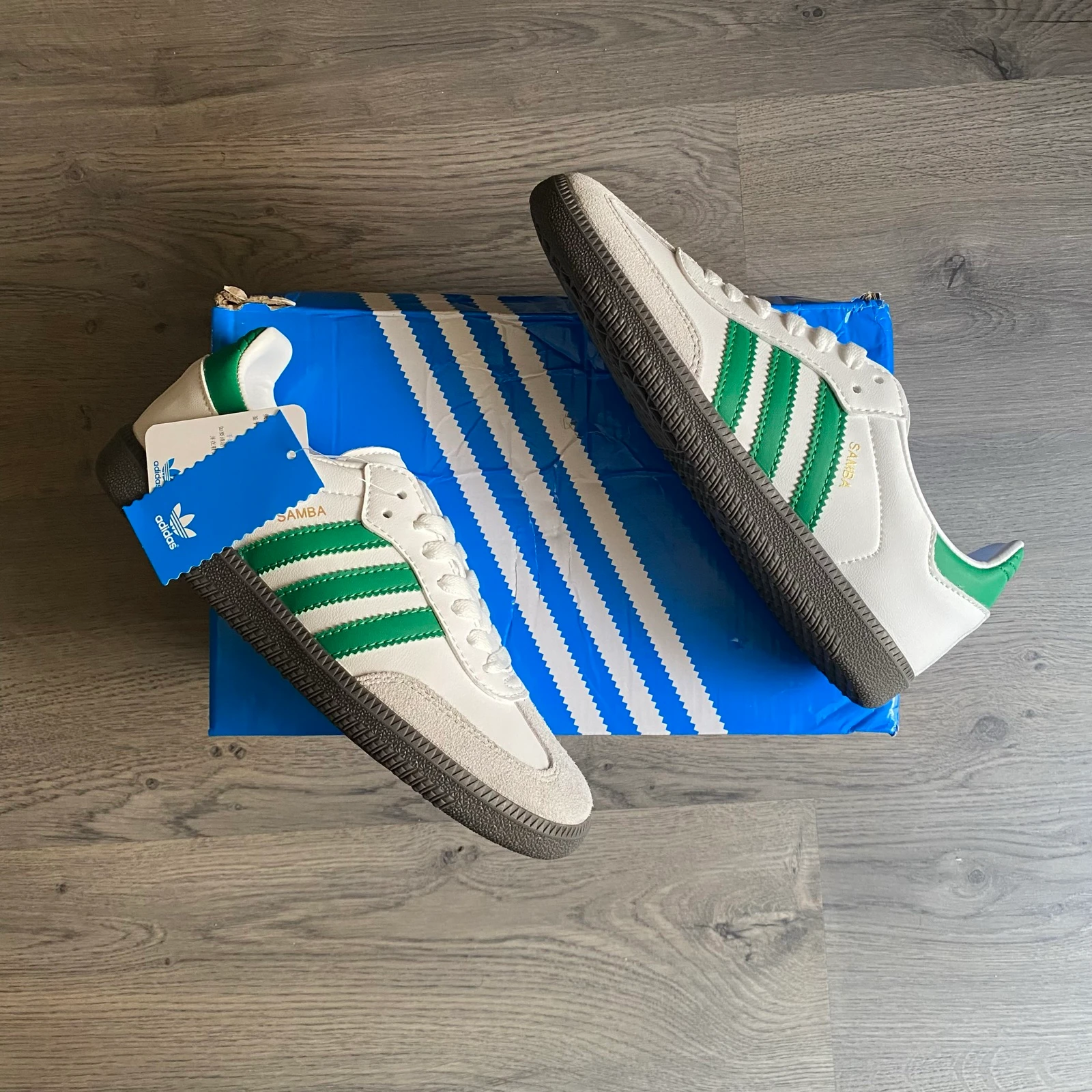 Adidas Samba OG Blancas Verdes | Talla 39 | Nuevas | Con Caja